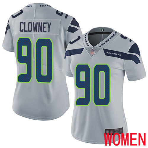 Seattle Seahawks Limited Grey Women Jadeveon Clowney Alternate Jersey NFL Football 90 Vapor Untouchable